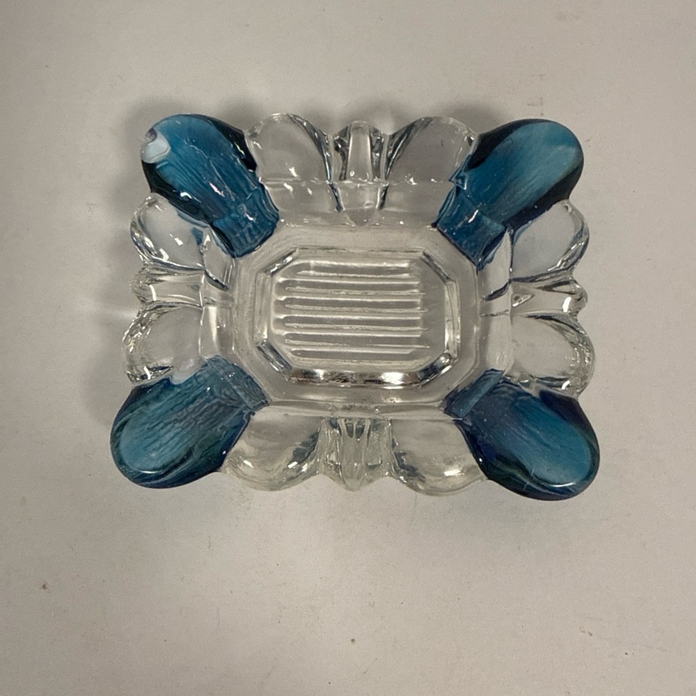 Vintage Westmoreland Blue Petite Ashtrays - Ring Dishes- Trinket Dishes